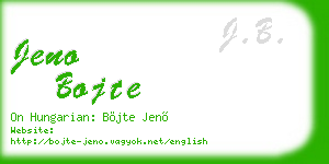 jeno bojte business card
