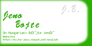 jeno bojte business card